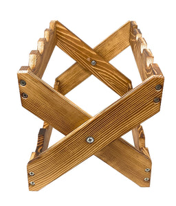 Foldable Wine Rack 8 Bottle Holder in Solid Wood for Kitchen Countertop, Cabinets and Bars