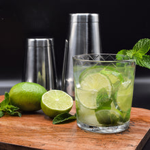 4 pc Cocktail Shaker Set with Boston Shaker, Japanese-style Jigger, and Professional Muddler